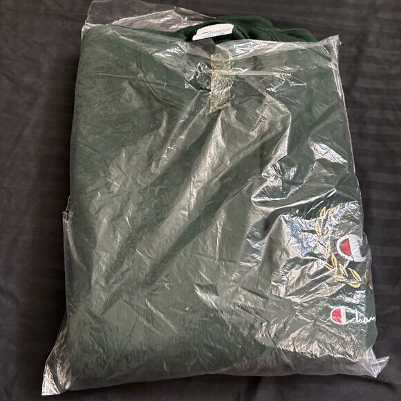 Vintage Champion Pullover Sweater Dark Green Logo Reverse Weave 80s Size X LARGE - Picture 9 of 10